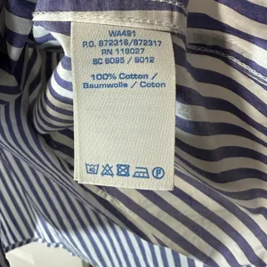 Boden Button Down Shirt Womens 6R Blue White Striped Cotton Long Sleeve Blouse‎ thumbnail 3