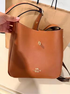 Coach Hadley convertible Tan Leather Shoulder Bag with Gold Hardware thumbnail 13
