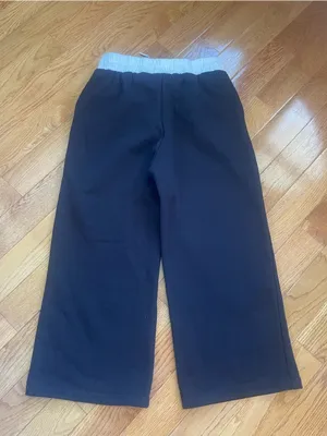 Vintage Havana Wide Leg Sweatpants Black White Contrast Waistband Medium thumbnail 4