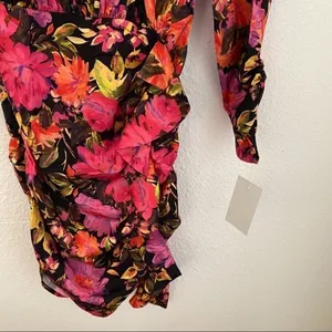 For Love & Lemons Dakota Long‎ Sleeve Ruched Floral Mini Dress Small NWT thumbnail 5