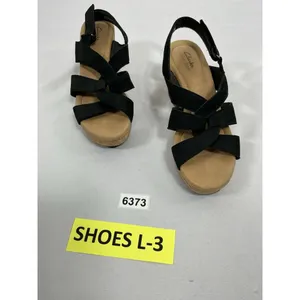 Womans Clarks Platform Wedge Sandals Size 10 M Black Strappy Open Toe Slingback thumbnail 3