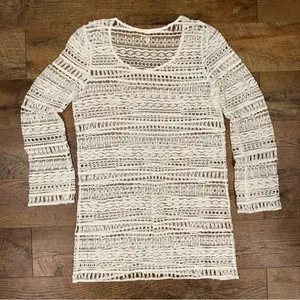 Tavik+ Cream Crochet Knit Swim Cover Up thumbnail 1