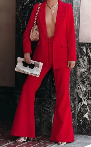 VICI NWT  Red Runway Flares thumbnail 2