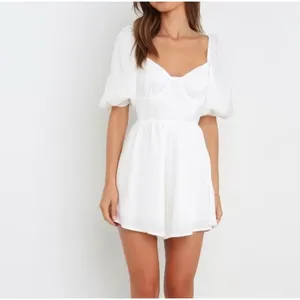 NWT Petal & Pup Billie Playsuit White Romper Size US 4 Coquette Cottagecore Soft thumbnail 2