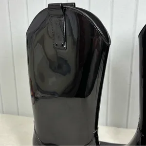 Steve Madden Glossy Tall Black‎ Heeled Rubber Boots Size 7 thumbnail 2