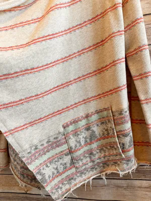 Billabong Raw Hem Southwestern Open Front Sweatshirt Cardigan Size Small thumbnail 4