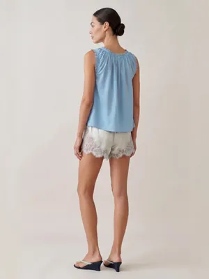 NWT Few Moda Violetta Cotton Top size Small S Blue lace tank Sorella thumbnail 2