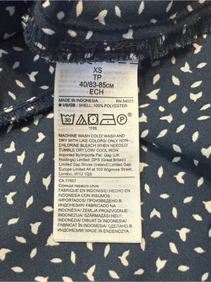 Banana Republic Navy Printed Ruffle Wrap Top thumbnail 6