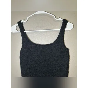 SKIMS Cozy Knit Fuzzy Black Loungewear Tank Top Women’s Size Small / Medium thumbnail 7