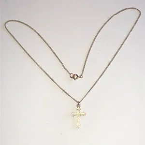 Gold Tone Dainty Cross Pendant Necklace thumbnail 5