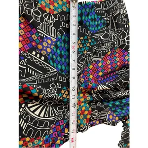 Laura Tanzer 100% Silk Bold Abstract European Cityscape Wide Leg Palazzo Pants L thumbnail 11
