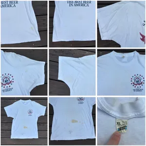 Vintage Screen Stars White Single Stitch Sam Adams Beer Tee Graphic T-Shirt Made in USA thumbnail 7