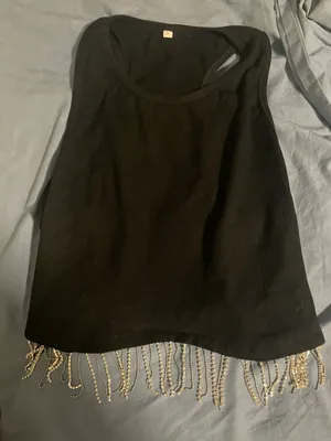 Amazon black rhinestone top thumbnail 5