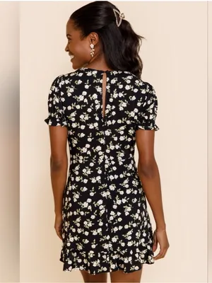 Mi Ami Tiff Ditsy Floral Ruffled Mini Dress Fit & Flare - Size: Small thumbnail 3