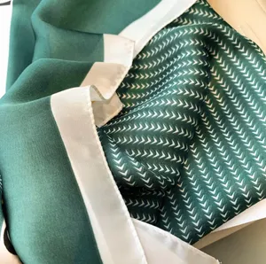 Silk Scarf, wraps Head Handkerchief Green thumbnail 6