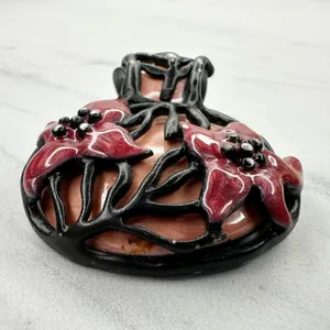 Chico's Vintage Floral Enamel Pendant ✨ thumbnail 6