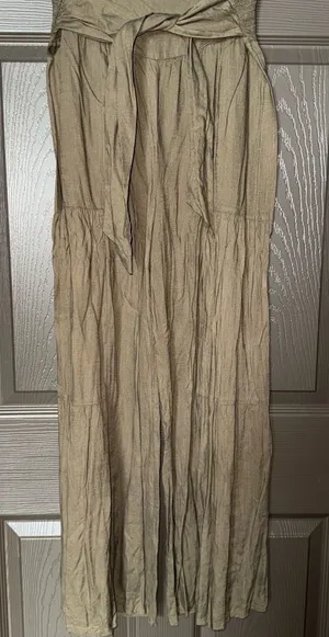 Patrons of Peace Flowy Olive Pants with Belt thumbnail 1