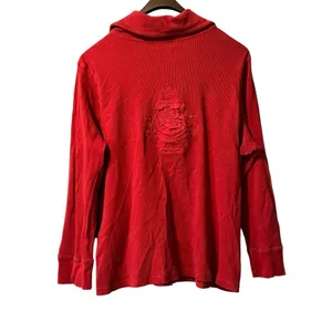 Lauren Ralph Lauren Active Sweater Women Size Measured Red Embroidred‎ 1/4 Zip thumbnail 2