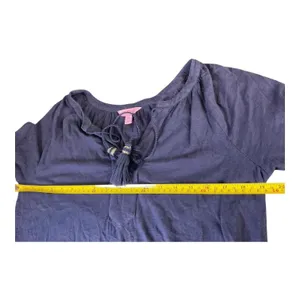Lilly Pulitzer Del Lago Dress Women's Navy Blue Cotton‎ Blend Bell Sleeve Size S thumbnail 5