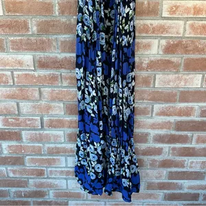 Anthropologie Maeve Criss Cross Anakena Blue Floral Print Maxi Dress Women’s 4 thumbnail 6