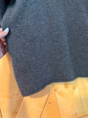 Zara Knit Italian Yarn Charcoal Gray Short Sleeve Funnel Neck Sweater Size M thumbnail 5