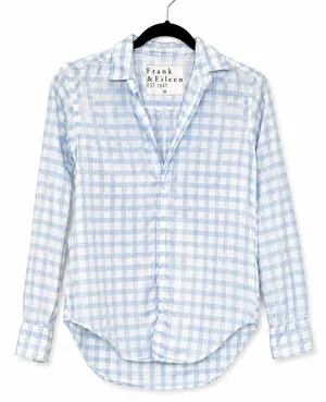 Frank & Eileen Frank Blue White Gingham Cotton Button Up Preppy Casual Shirt XXS thumbnail 1