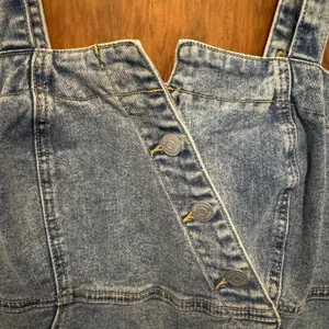 NWT Asymmetrical Denim Mini Dress Acid Wash Western Festival Mall Goth Y2K Indie thumbnail 13