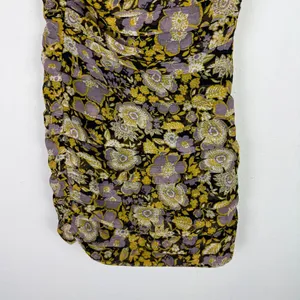 Zara NWT Floral Ruched One Shoulder Mini Dress Metallic Size XS NEW thumbnail 4
