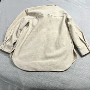 H&M Cream Oversized Relaxed Fit Shirt Jacket Shacket Size XS GUC thumbnail 5
