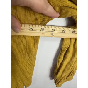 Free People Ribbed Twist Back Top Womens Medium Mustard Yellow Boho Whimsical thumbnail 6