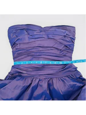 Tadashi Shoji Strapless Mini Dress Purple Size 0 Vintage 90’s Irridescent thumbnail 9