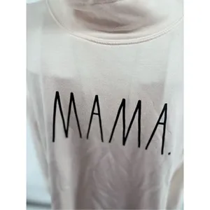Rae Dunn Mama Funnel Neck Pullover Sweatshirt Size Small Cream thumbnail 11