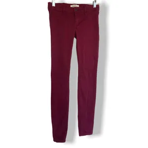 Hollister Burgundy Skinny Jeans Womens 0 24 Mid Rise Stretch‎ Cotton Denim Pants thumbnail 3