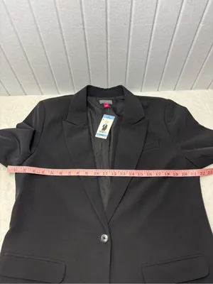 Vince Camuto Black Single-Button Notch Lapel‎ Blazer Jacket Size L Career Chic thumbnail 8