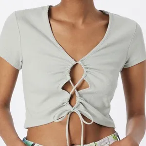 Abercrombie & Fitch Lace Up Top Size Large thumbnail 1