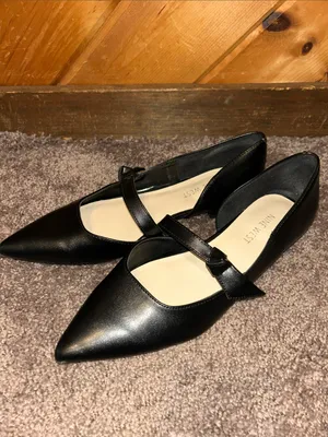 Nine West Lamond Black Mary Jane Pointed Toe Flat thumbnail 3