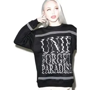 UNIF ‘Forget Paradise’ Pullover Crewneck Sweatshirt - Size Large - Black & White thumbnail 13