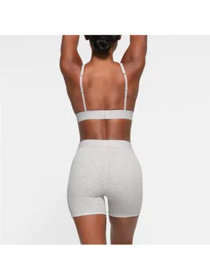 NWT SKIMS SET Light Heather Grey boxer bra set size medium thumbnail 2