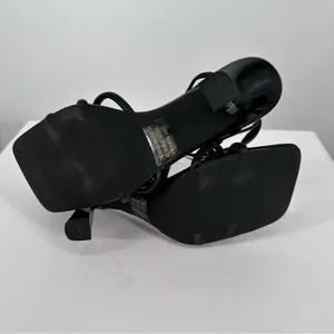 Steve Madden Singapore Black Strappy Heeled Sandals size 6 Faux Leather thumbnail 8