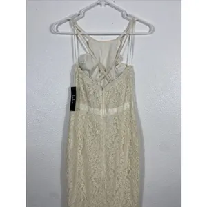 Lulus Zenith Cream Lace Maxi Dress NWT Size XS Halter Full Length Bridal Gown thumbnail 9