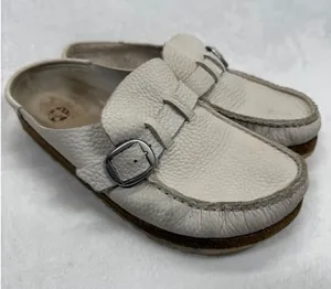 Birkenstock Leather Clogs Mules Buckle Slides‎ Neutral Size 40 US 9 thumbnail 1