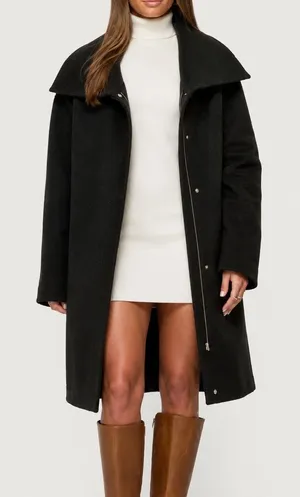Jones New York Black Trench Winter Coat thumbnail 1