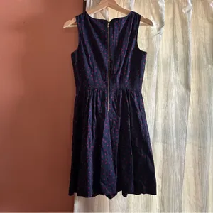 The Limited Y2K Polka Dot Sleeveless‎ Skater Mini Dress Blue Red NWT Size 0 thumbnail 4
