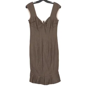 Rebecca Taylor Wool Bow Feminine Romantic Cocktail Old Money Preppy Fall Brown 4 thumbnail 9