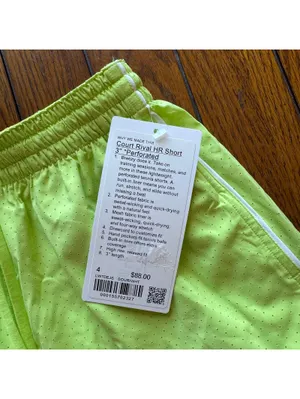 Lululemon Court Rival Short High Rise 3” Perforated, Sour Grape Size 4 NWT thumbnail 3