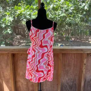 Dress Forum Los Angeles Women's Pink & Red Mini Wrap Dress Size L. NEW thumbnail 3