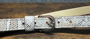Relic Snakeskin‎ Print Belt Womens Size Medium Gray Faux Leather Silver Buckle thumbnail 1