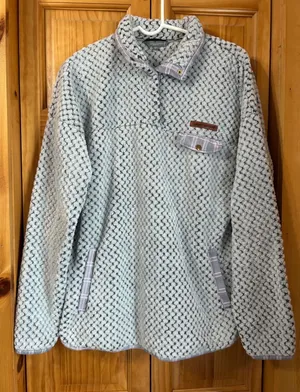 Simply Southern Sherpa Pullover Women's XL‎ Frost Gray Quarter Snap Fleece thumbnail 1