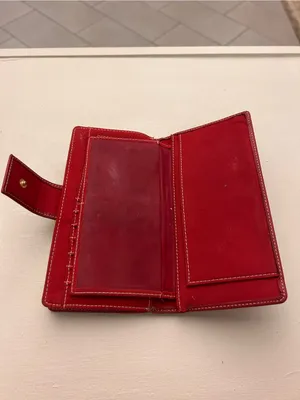 Classic Red Leather Women's Wallet with Tab Closure thumbnail 6
