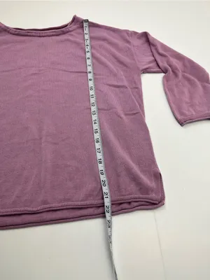 Pact 100% Organic Cotton Light Purple Pink‎ Pullover Sweater Womens Medium FLAW thumbnail 6